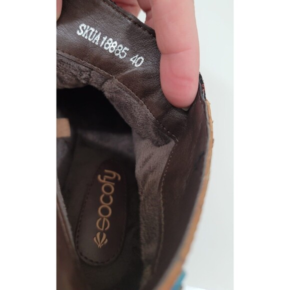 Socofy Genuine Leather Multicolor BohoLaceUp ZipUp Handmade Booties Sz.9(EU-40) - Picture 7 of 8